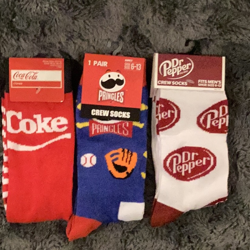 Coca Cola, Pringles and Dr. Pepper Socks Set